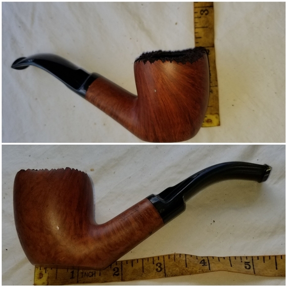 self standing LORENZO garda TOBACCO PIPE made in italy UNUSED & leather pouch - Picture 2 of 8